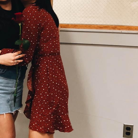 Red Ruffle Polka Dot Self Tie Dress | Forever 21 - Picture 2 of 5